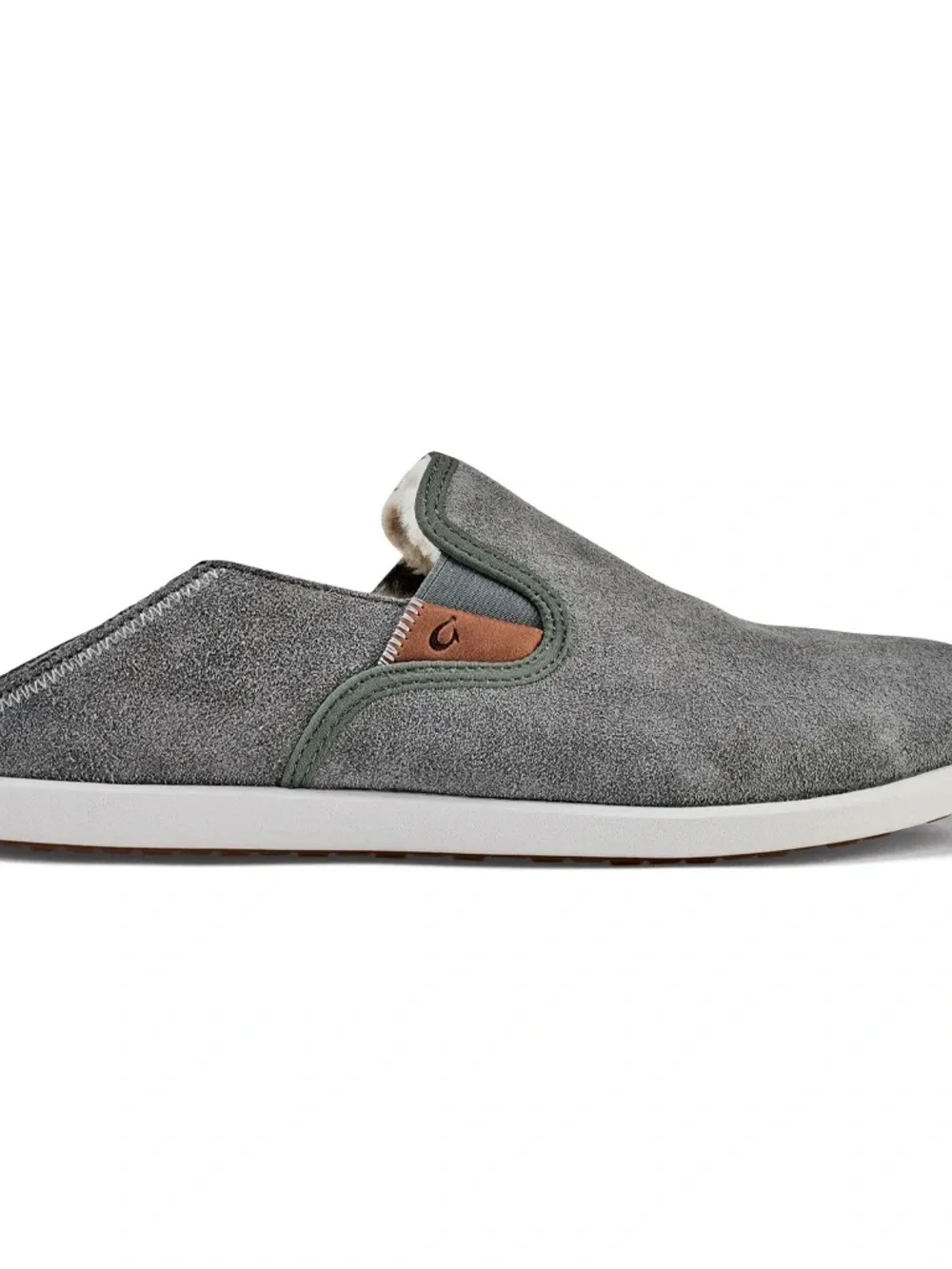 OluKai Men’s Hele Malie slip-on shoes in charcoal/mist grey,8